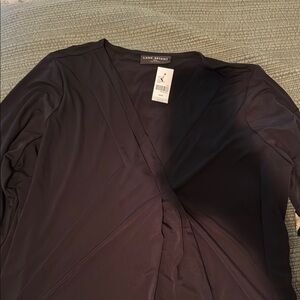 Lane Bryant Black Wrap Top 3/4 sleeve